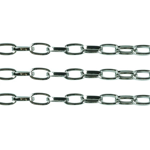 7mm x 4mm Dark Silver Colour Straight Oval Link Chain